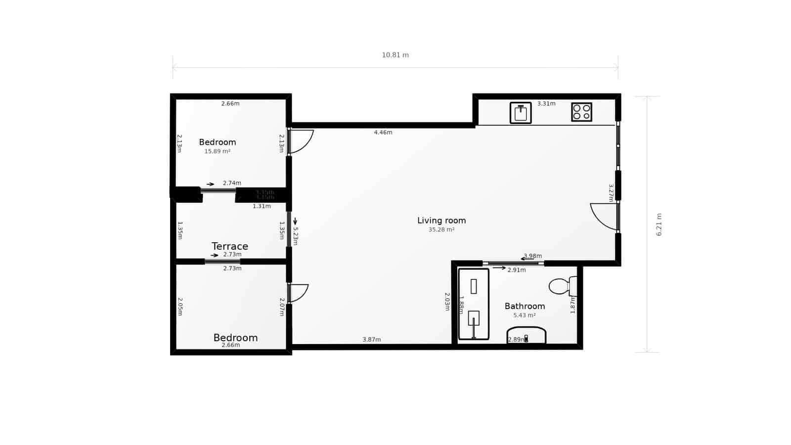 2 soveværelse Lejlighed til salg i Valencia by - € 495.000 (Ref: 9785962)