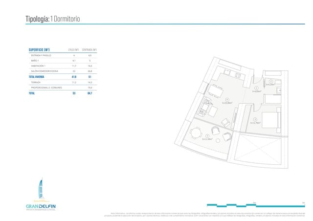 2 soverom Leilighet til salgs i Benidorm med svømmebasseng garasje - € 1 058 000 (Ref: 9805945)