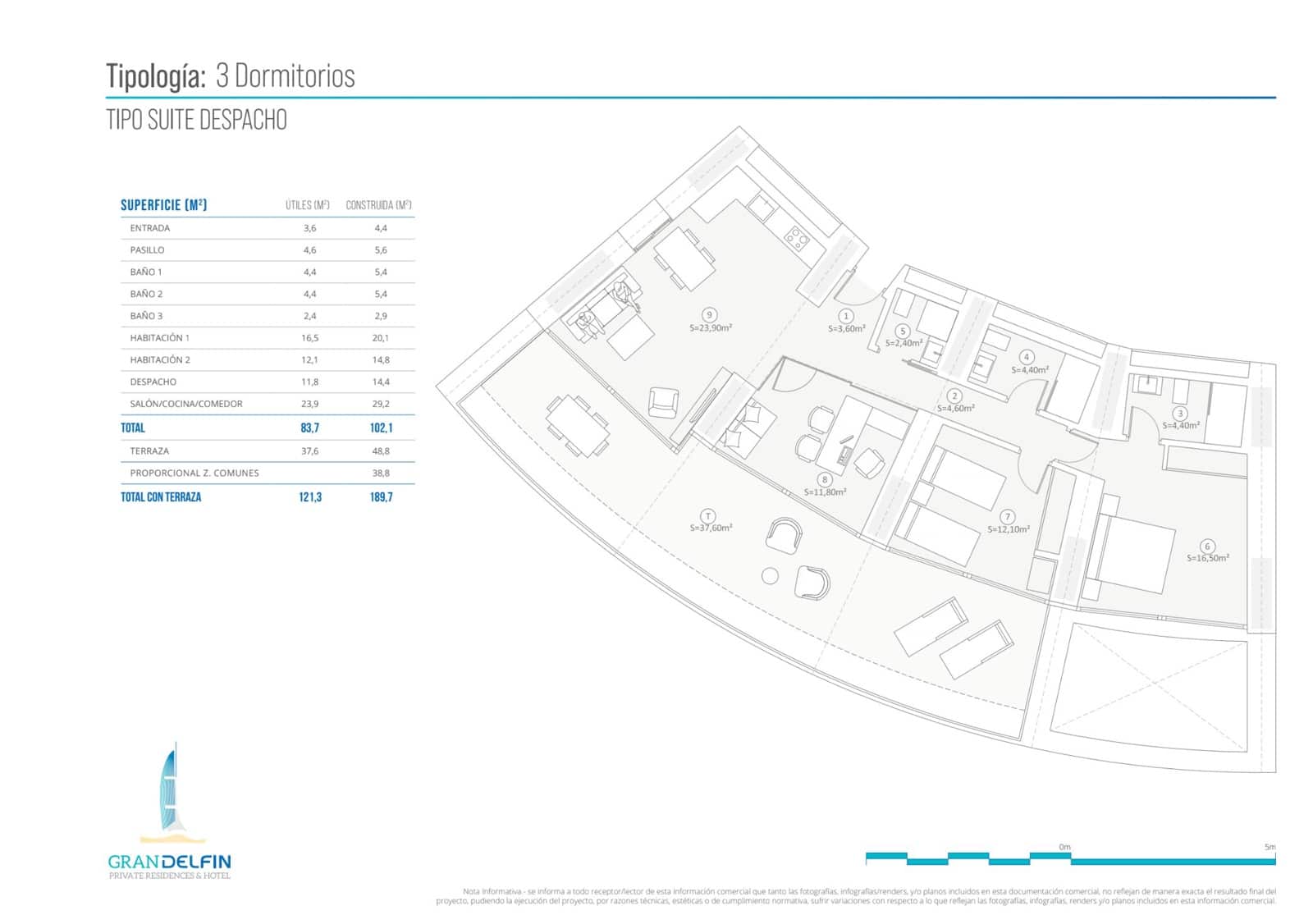 2 soverom Leilighet til salgs i Benidorm med svømmebasseng garasje - € 1 058 000 (Ref: 9805945)