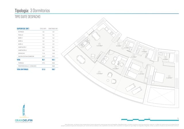 2 soverom Leilighet til salgs i Benidorm med svømmebasseng garasje - € 1 058 000 (Ref: 9805945)