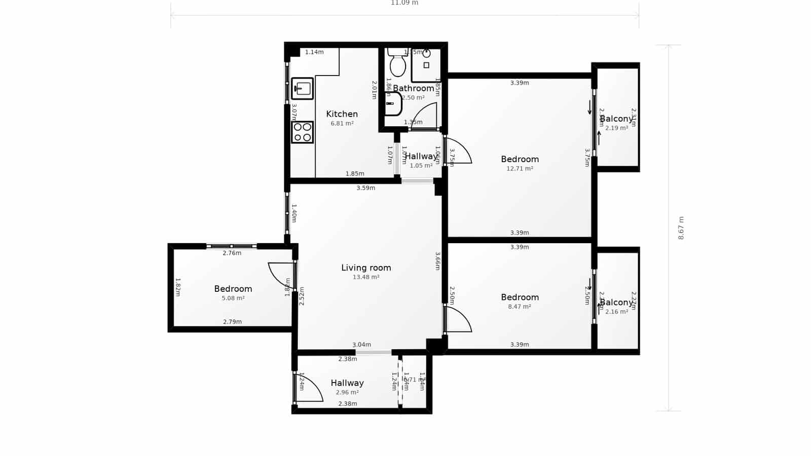 3 bedroom Apartment for rent in Valencia city - € 1,300 (Ref: 9861464)