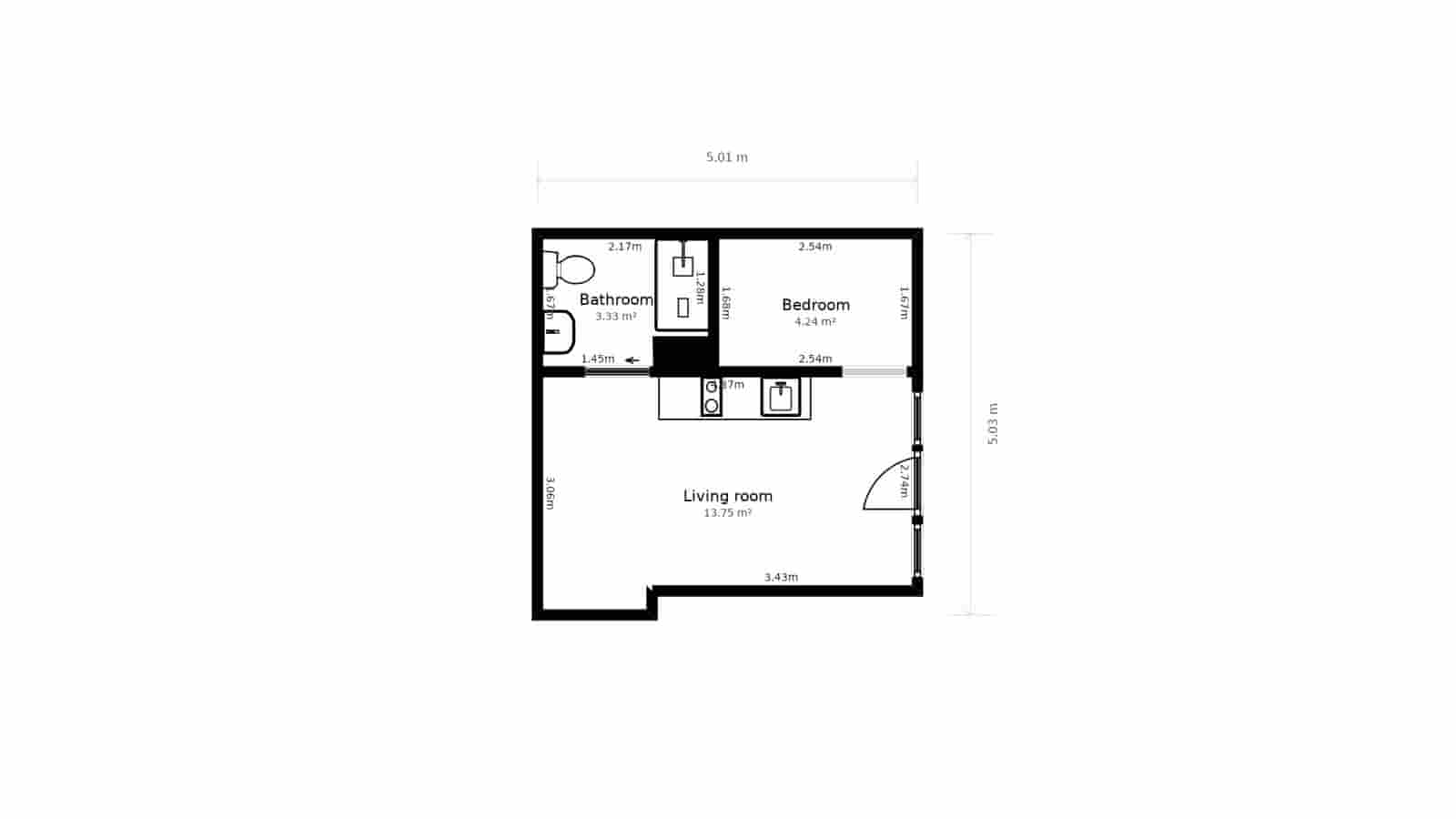 2 slaapkamer Appartement te koop in Valencia stad - € 139.000 (Ref: 9912621)
