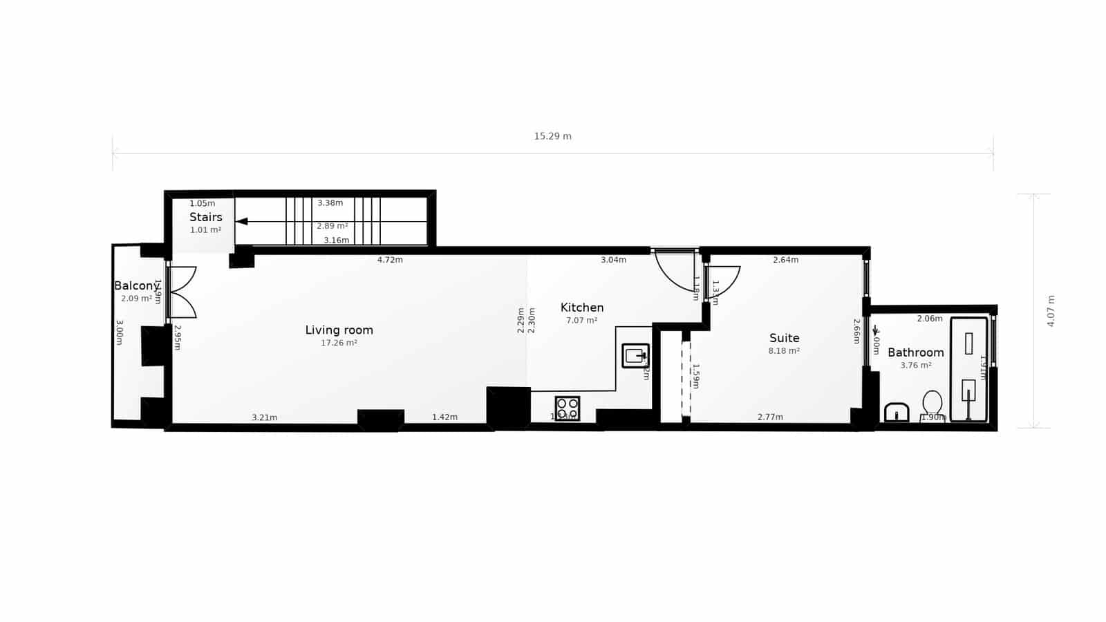 Apartamento de 2 habitaciones en València ciudad en venta - 415.000 € (Ref: 9956647)