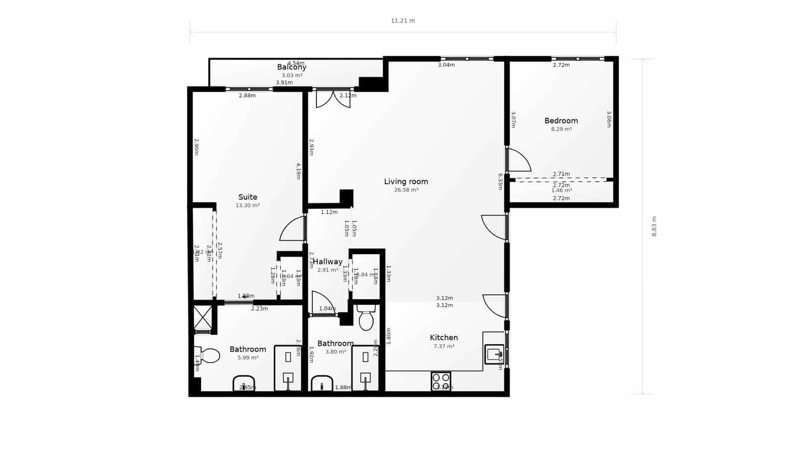 Apartamento de 2 habitaciones en València ciudad en venta - 329.000 € (Ref: 9985354)