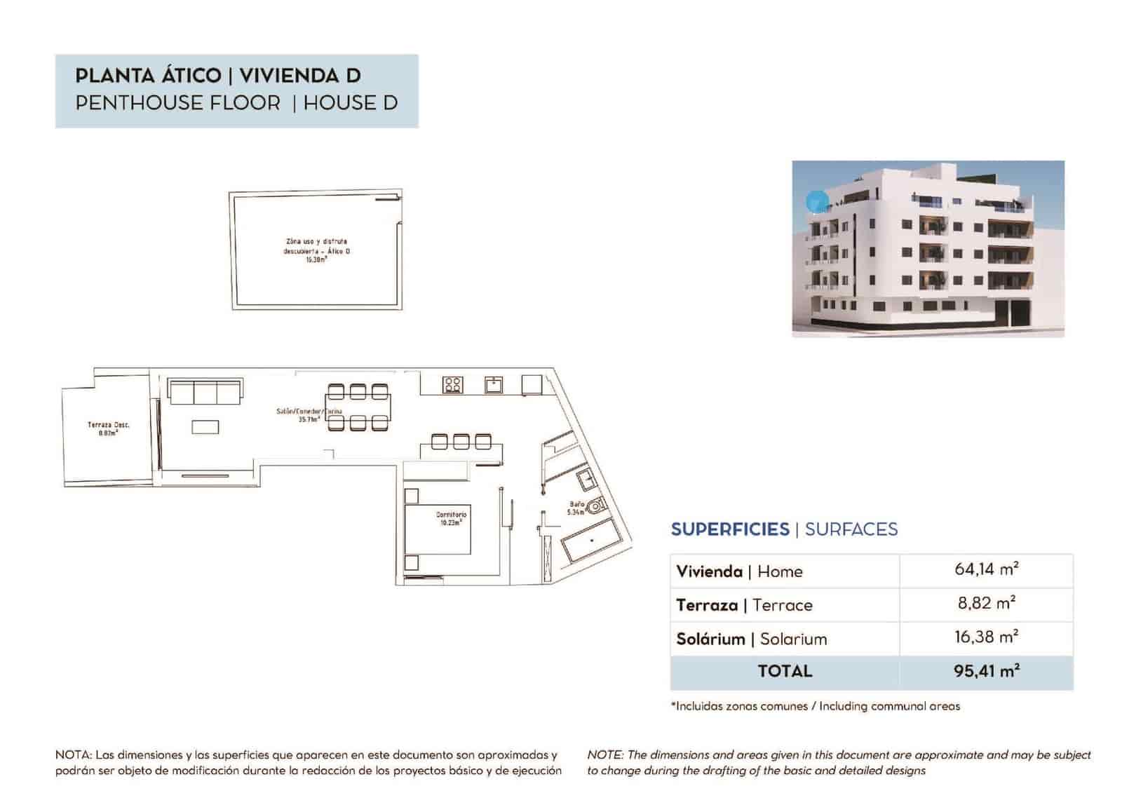 1 makuuhuone Kattohuoneisto myytävänä paikassa Torrevieja mukana 
autotalli - 229 000 € (Ref: 10007545)