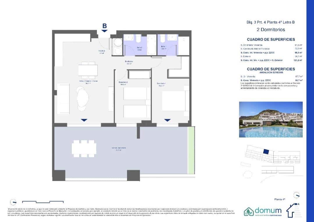 2 slaapkamer Penthouse te koop in Pulpi met zwembad garage - € 259.000 (Ref: 10177454)