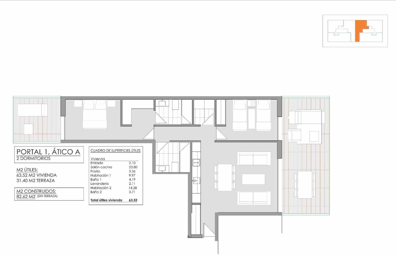 2 sypialnia Penthouse na sprzedaż w Javea / Xabia z basenem - 485 000 € (Ref: 9616125)