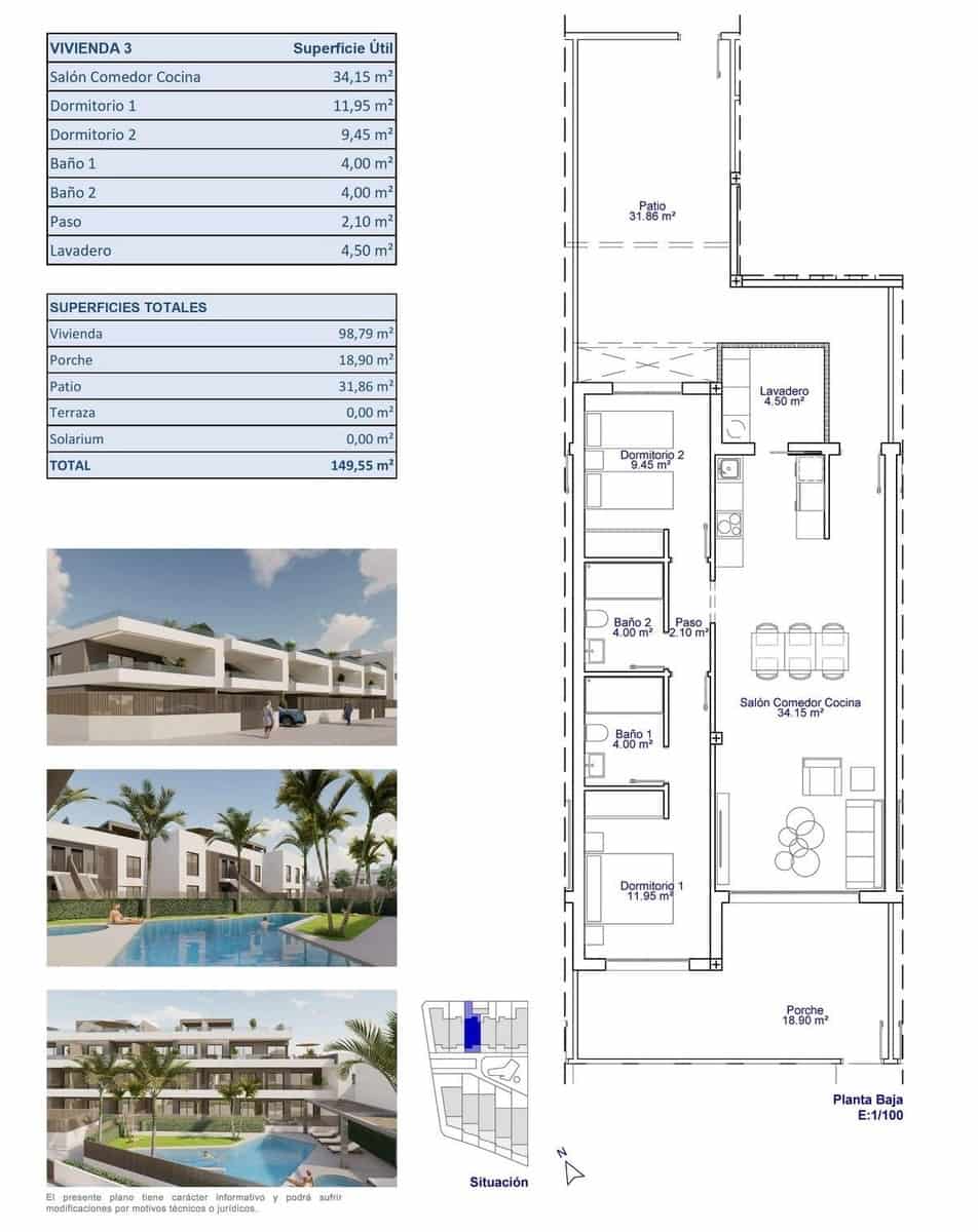 2 quarto Apartamento para venda em Pilar de la Horadada com piscina - 310 000 € (Ref: 9667023)
