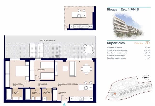 2 sovrum Takvåning till salu i Dénia med pool - 410 000 € (Ref: 9810383)