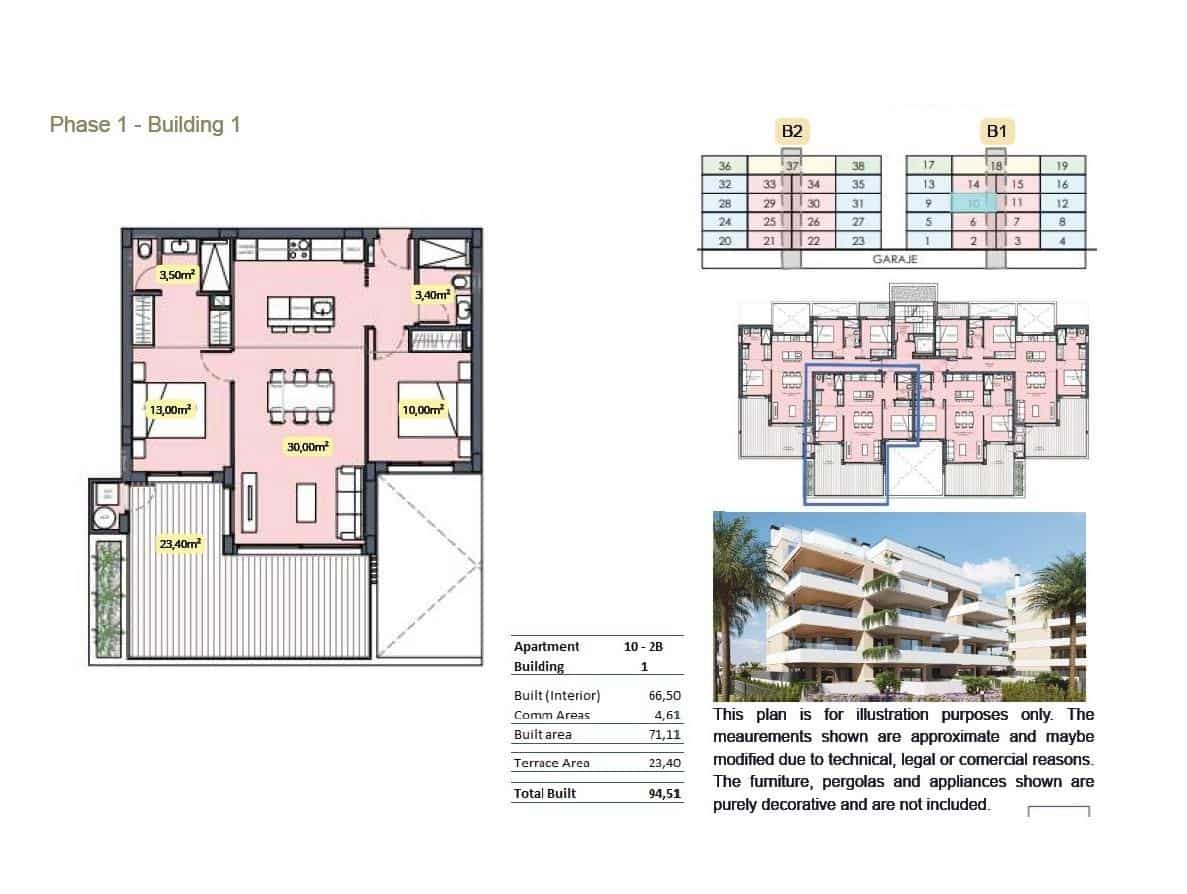 2 slaapkamer Appartement te koop in Torre-Pacheco met zwembad - € 303.000 (Ref: 9818752)