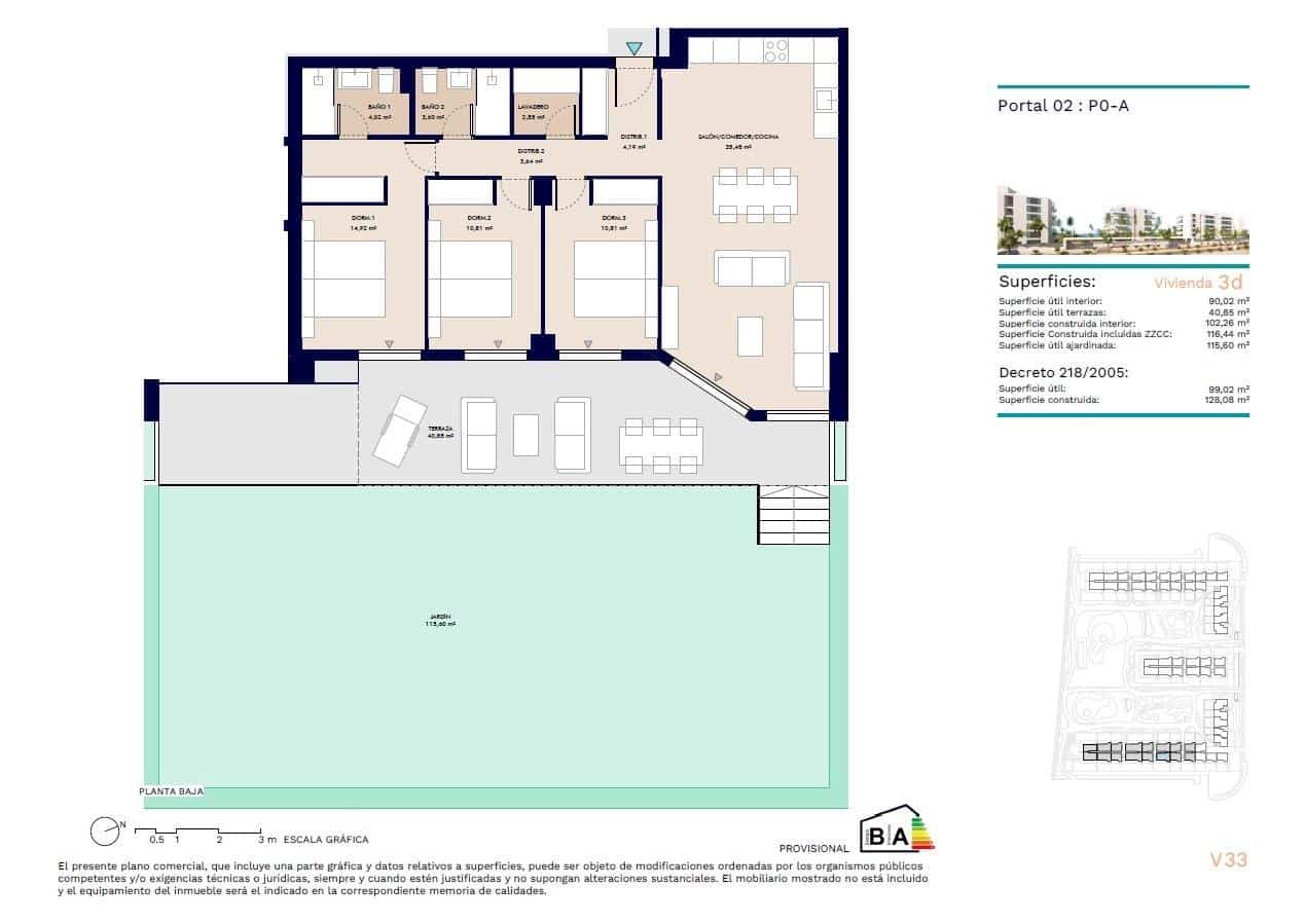3 sypialnia Apartament na sprzedaż w Almerimar z basenem garażem - 410 000 € (Ref: 9955657)