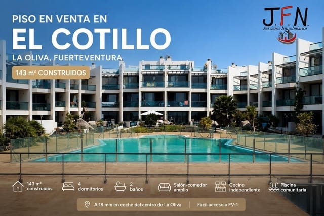 4 sovrum Lägenhet till salu i El Cotillo, La Oliva - 336 960 € (Ref: 9892461)