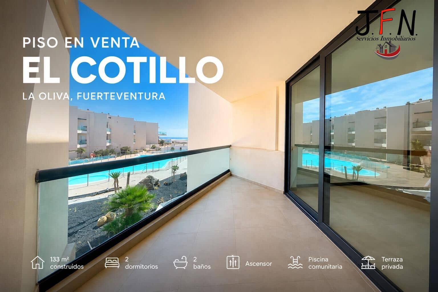 2 sovrum Lägenhet till salu i El Cotillo med pool - 307 170 € (Ref: 9892463)