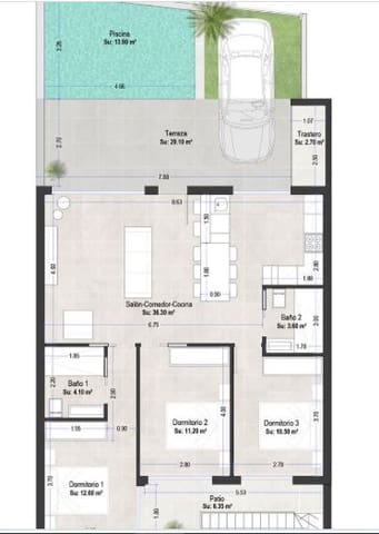 3 makuuhuone Huoneisto myytävänä paikassa San Pedro del Pinatar mukana uima-altaan 
autotalli - 409 000 € (Ref: 9068712)