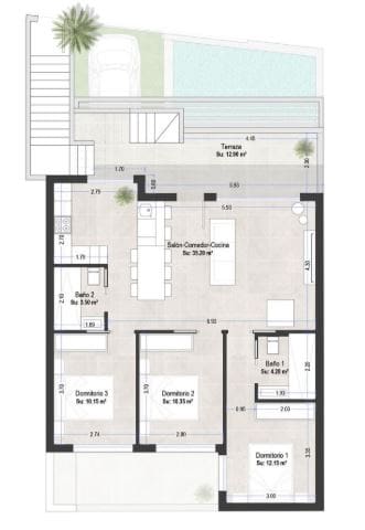 3 makuuhuone Kattohuoneisto myytävänä paikassa San Pedro del Pinatar mukana uima-altaan 
autotalli - 449 000 € (Ref: 9068713)