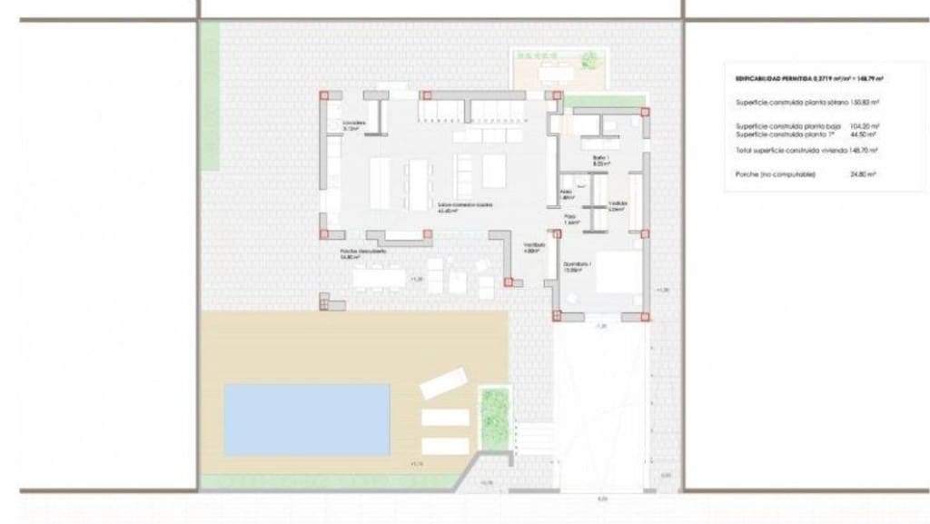 3 makuuhuone Huvila myytävänä paikassa Los Altos mukana uima-altaan 
autotalli - 750 000 € (Ref: 9068716)