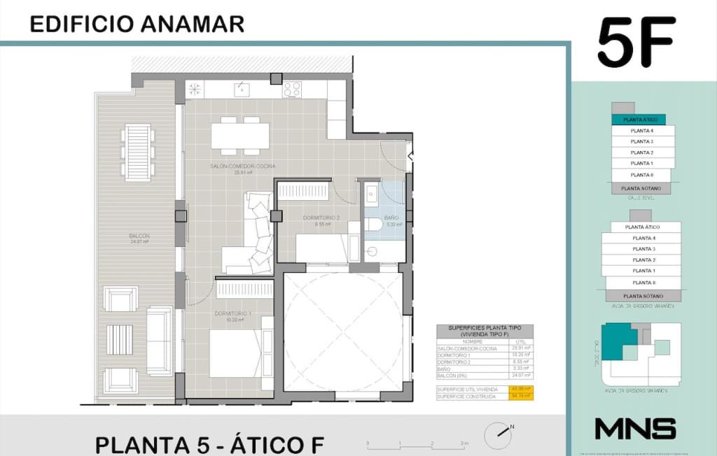 2 soverom Penthouse til salgs i Torrevieja med svømmebasseng - € 295 000 (Ref: 9173323)