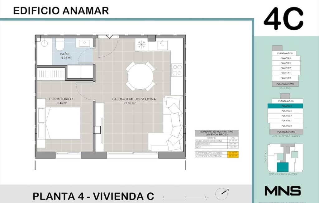Apartamento de 2 habitaciones en Torrevieja en venta con piscina - 205.000 € (Ref: 9173324)