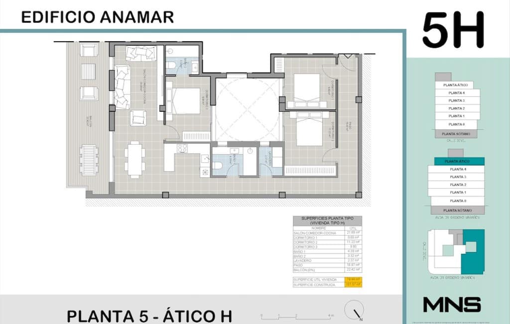 3 makuuhuone Kattohuoneisto myytävänä paikassa Torrevieja mukana uima-altaan - 410 000 € (Ref: 9173333)