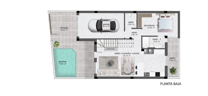 2 makuuhuone Huoneisto myytävänä paikassa Pilar de la Horadada mukana uima-altaan 
autotalli - 264 900 € (Ref: 9193662)