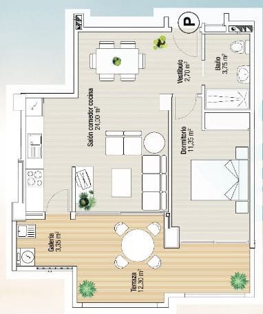1 soveværelse Penthouse til salg i La Manga del Mar Menor med swimmingpool garage - € 310.000 (Ref: 9195439)
