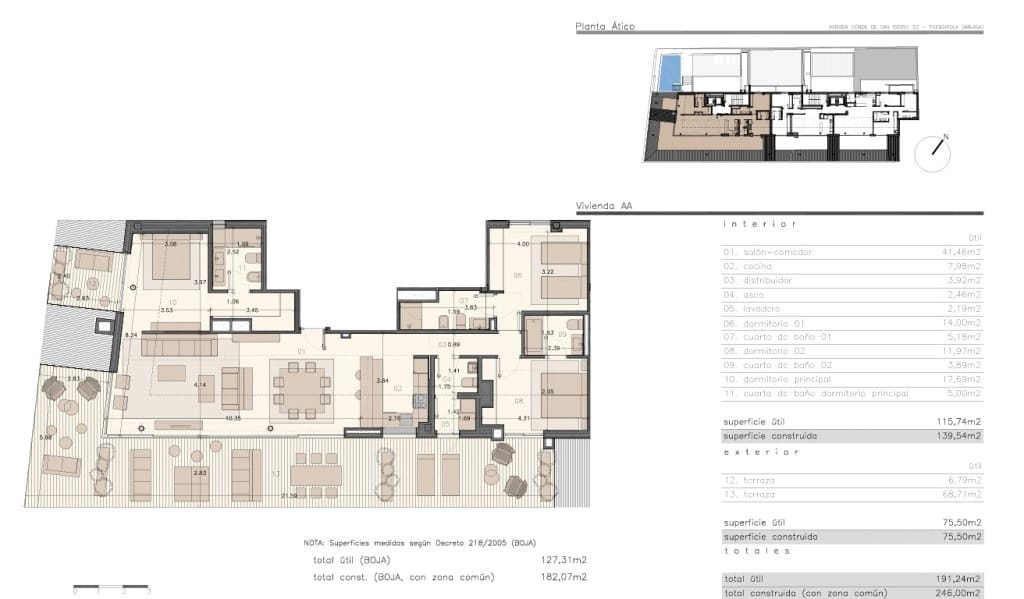 3 soverom Penthouse til salgs i Fuengirola med svømmebasseng garasje - € 1 550 000 (Ref: 9232499)