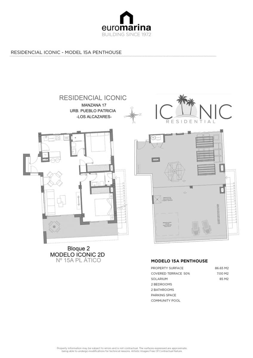 2 soverom Penthouse til salgs i Los Alcazares med svømmebasseng - € 349 000 (Ref: 9294951)