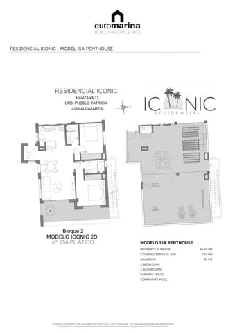 2 soverom Penthouse til salgs i Los Alcázares med svømmebasseng - € 349 000 (Ref: 9294951)