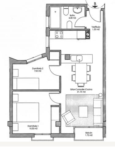 2 bedroom Apartment for sale in Avileses with garage - € 95,000 (Ref: 9415552)