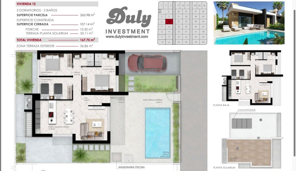 3 Zimmer Villa zu verkaufen in Ciudad Quesada mit Pool - 496.000 € (Ref: 9461150)