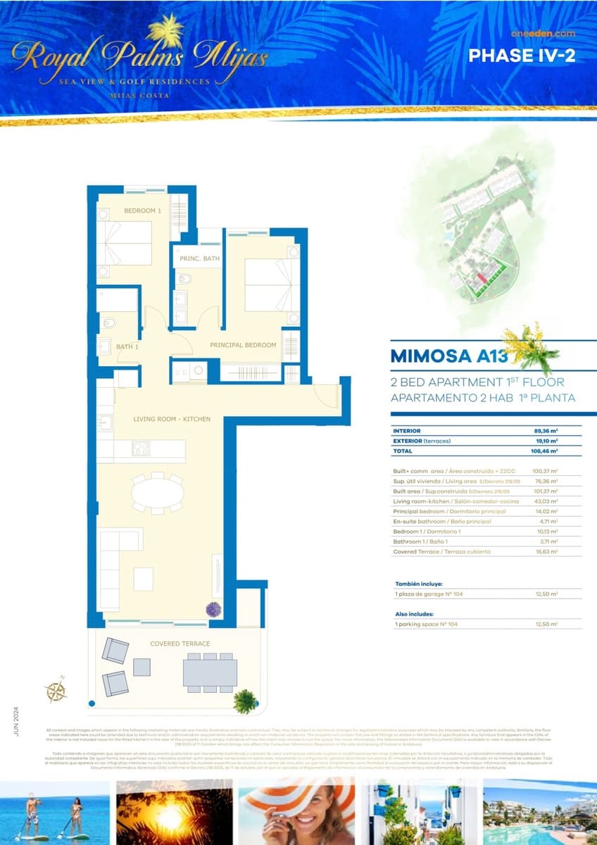 2 sovrum Lägenhet till salu i Mijas Costa med pool - 740 000 € (Ref: 9503890)