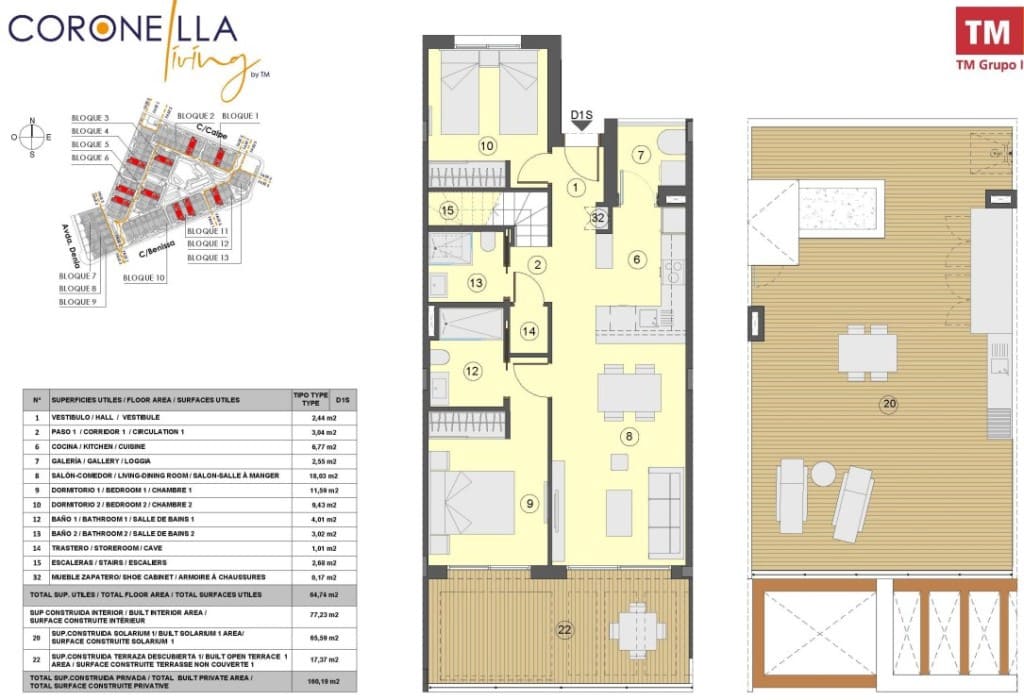 2 sovrum Takvåning till salu i Torrevieja med pool - 323 000 € (Ref: 9564383)