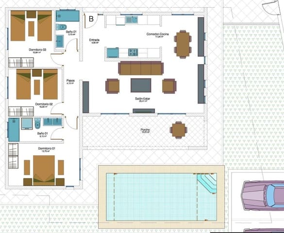 Chalet de 3 habitaciones en Ciudad Quesada, Rojales en venta - 365.000 € (Ref: 9248771)