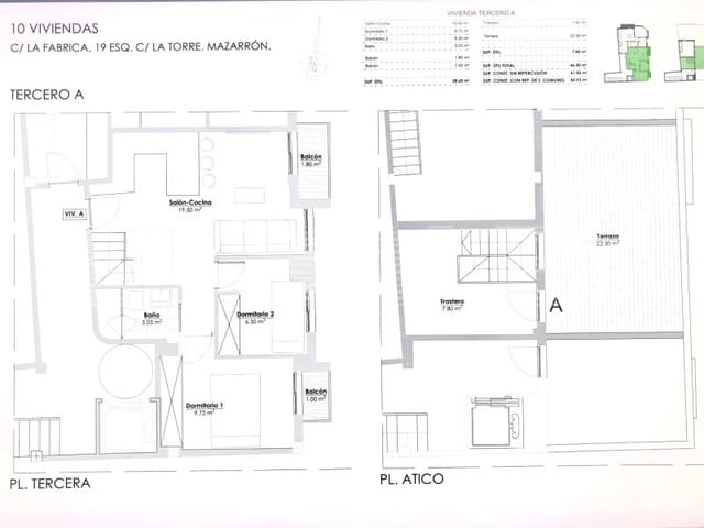 2 soveværelse Penthouse til salg i Pescadores, Mazarrón - € 189.900 (Ref: 9220487)