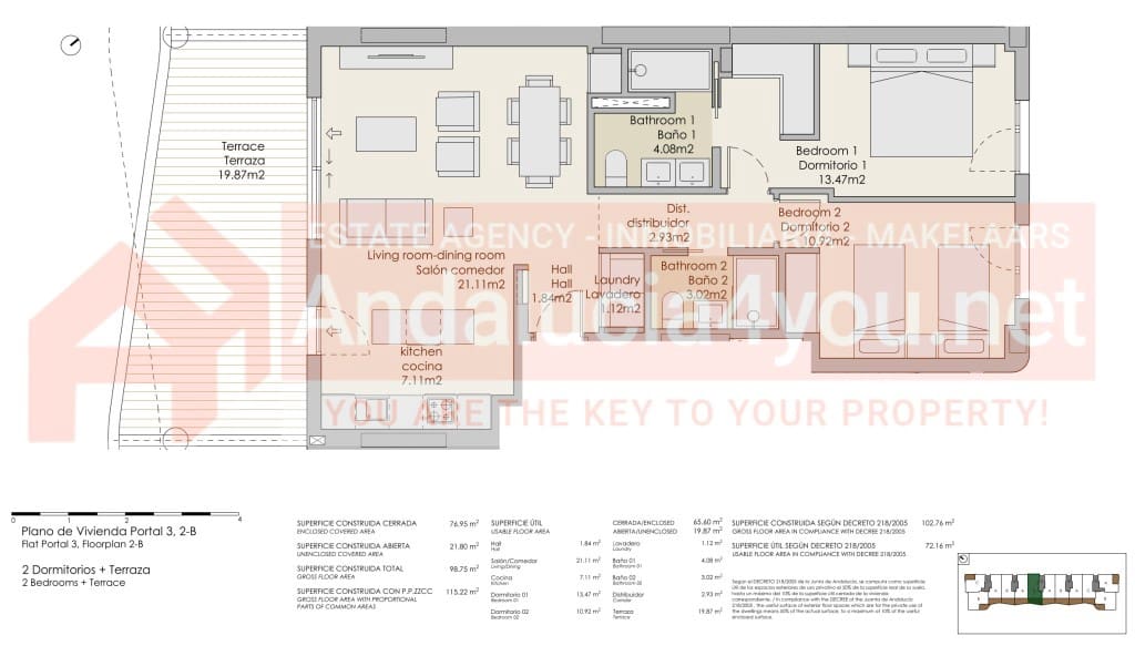 2 soverom Leilighet til salgs i Torre del Mar med svømmebasseng garasje - € 359 000 (Ref: 8594923)