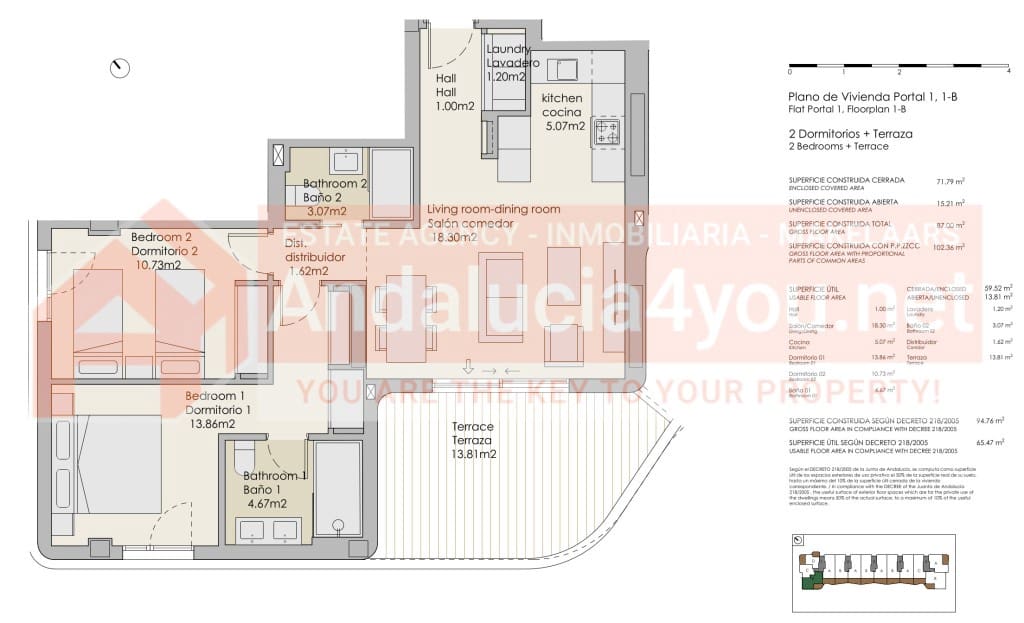 2 soverom Leilighet til salgs i Torre del Mar med svømmebasseng garasje - € 336 000 (Ref: 8594924)