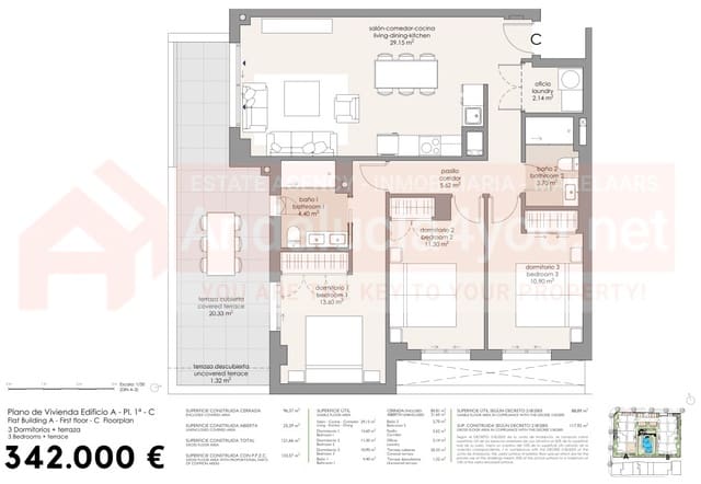 3 Zimmer Apartment zu verkaufen in Algarrobo Costa, Algarrobo mit Pool - 342.000 € (Ref: 9102801)