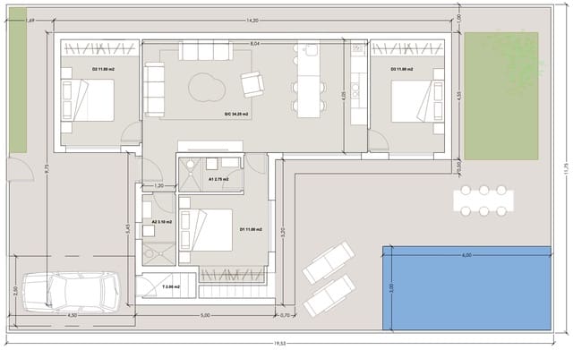 3 slaapkamer Villa te koop in Roldan, Torre-Pacheco met zwembad - € 325.900 (Ref: 9136476)