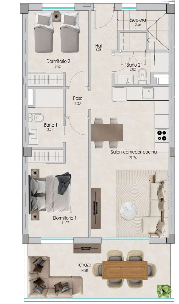 2 bedroom Apartment for sale in Santa Pola with pool - € 290,000 (Ref: 9136531)