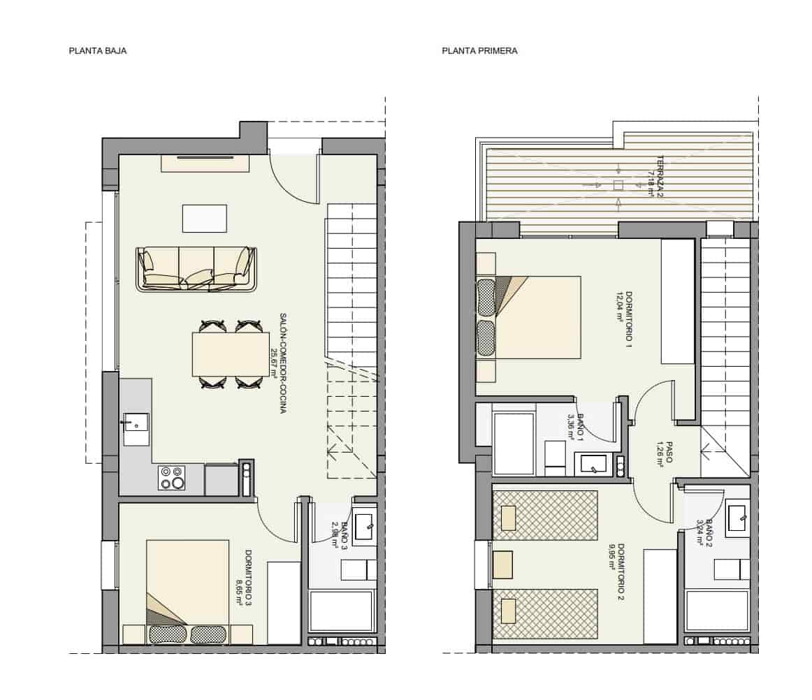 3 quarto Moradia em Banda para venda em Gran Alacant com piscina - 312 000 € (Ref: 9136586)