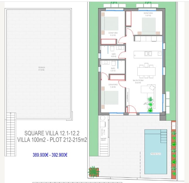 3 sovrum Villa till salu i San Javier med pool - 374 900 € (Ref: 9136592)