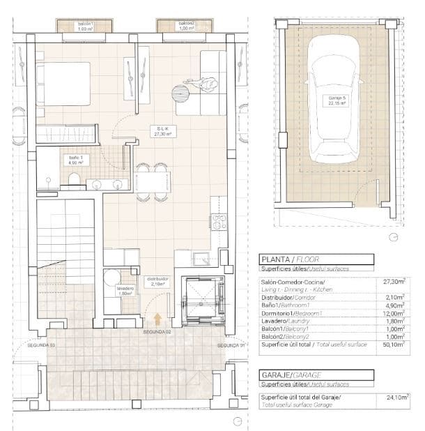 1 bedroom Apartment for sale in Hondon de las Nieves with garage - € 175,000 (Ref: 9421785)