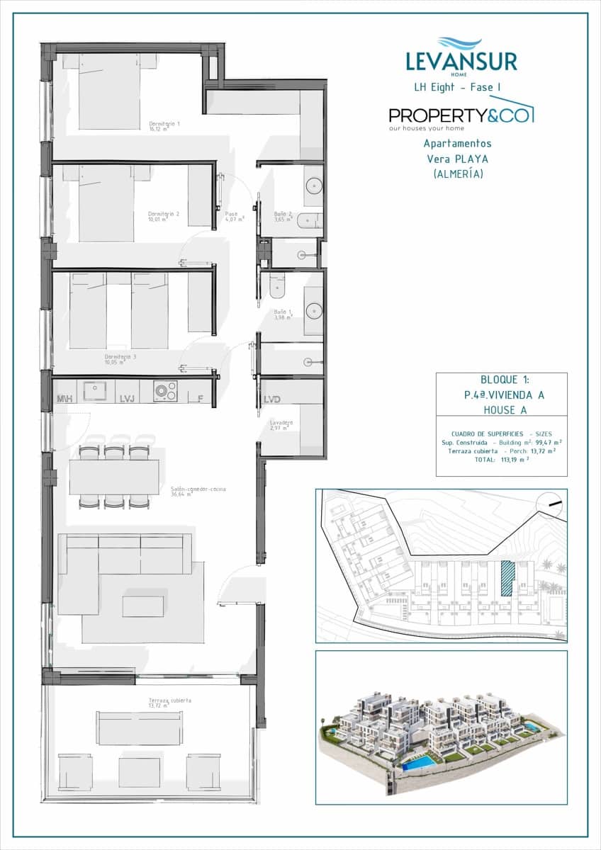 3 slaapkamer Rijtjeshuis te koop in Vera - € 445.000 (Ref: 9914653)
