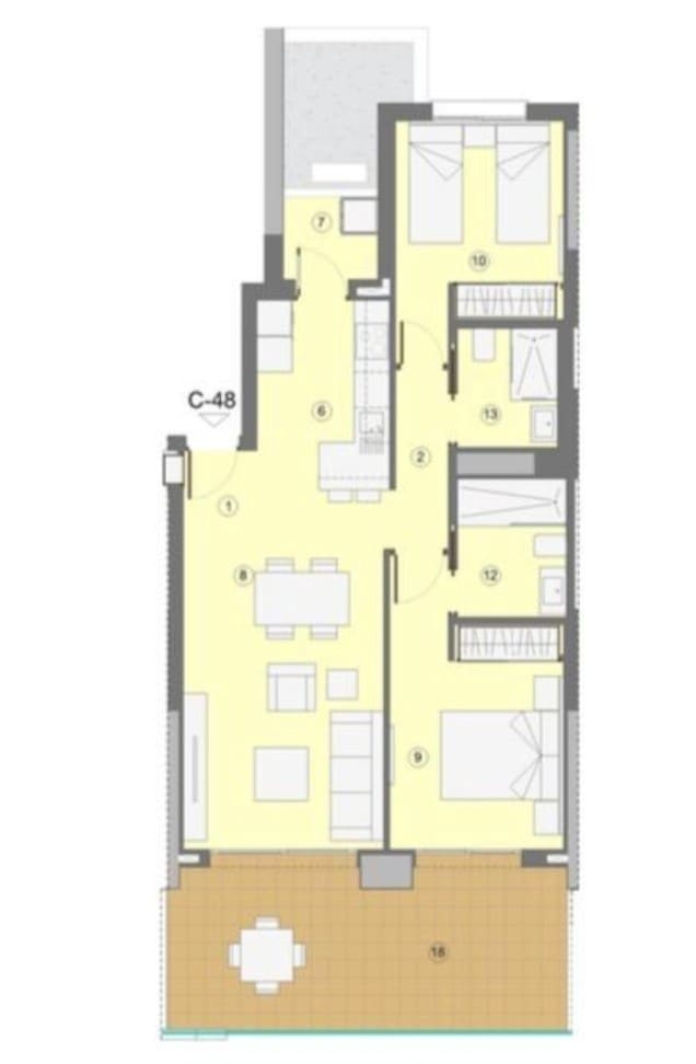 2 quarto Apartamento para arrendar em Benidorm com piscina garagem - 1 900 € (Ref: 9984076)