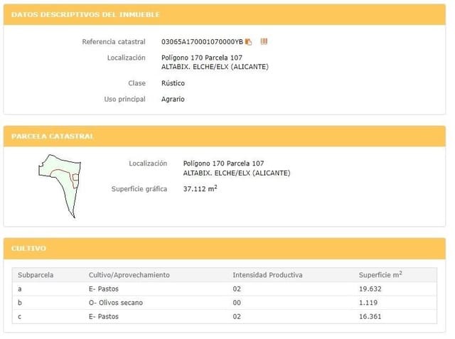 Tomt till salu i Elche / Elx - 120 000 € (Ref: 8938595)