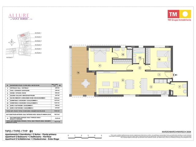 3 soveværelse Lejlighed til salg i Ses Salines med garage - € 1.270.000 (Ref: 8523755)