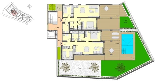 2 sovrum Lägenhet till salu i Canyamel, Capdepera med pool - 585 000 € (Ref: 9950653)