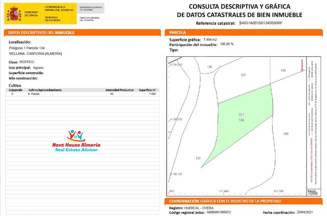 Teren niezagospodarowany na sprzedaż w Cantoria - 35 000 € (Ref: 8161144)