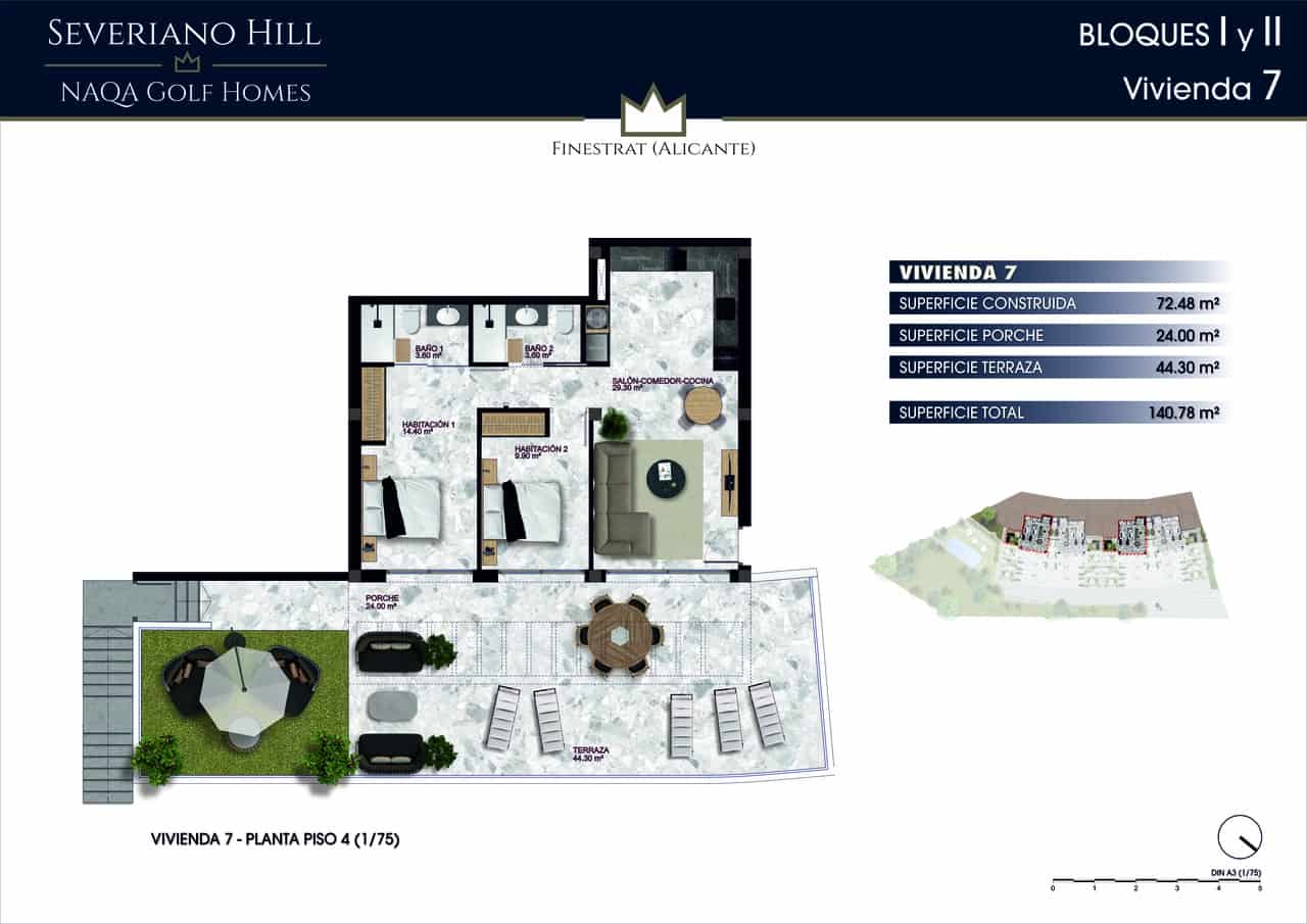 2 camera da letto Appartamento in vendita in Finestrat con piscina garage - 345.000 € (Rif: 8850541)