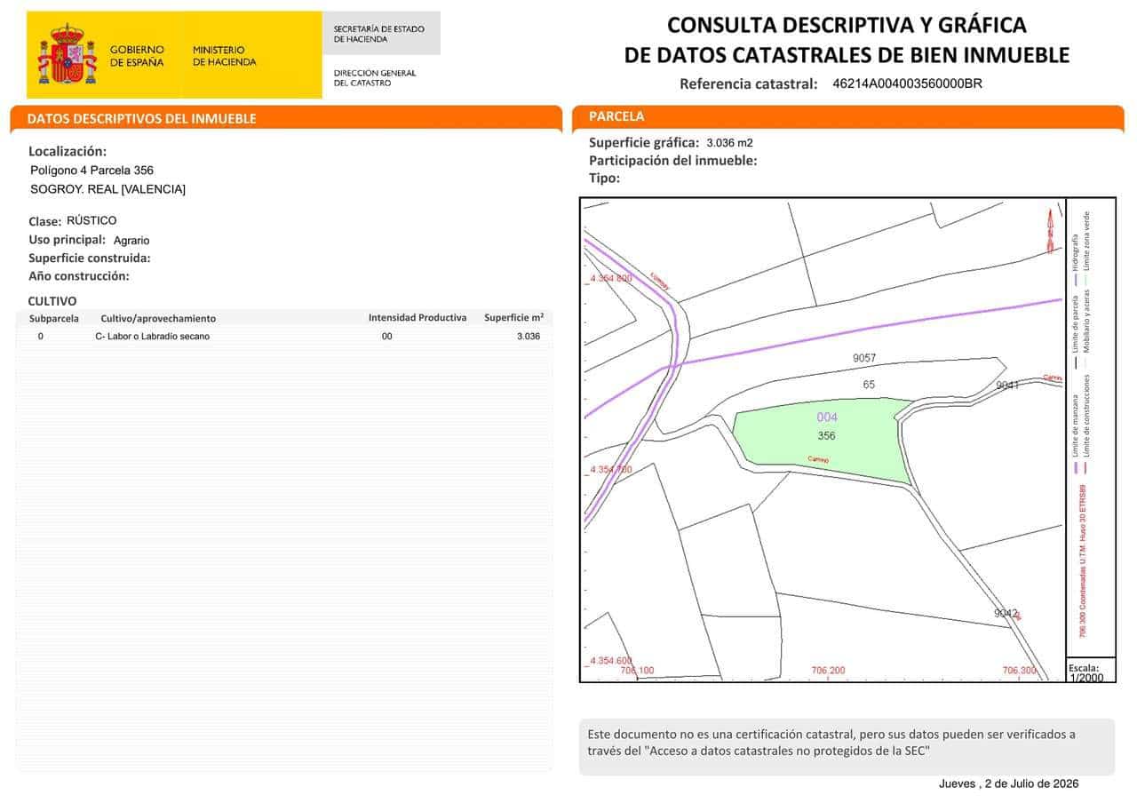 Undeveloped Land for sale in Montroy - € 14,900 (Ref: 9941791)